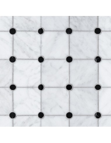 Devon & Devon Elite 1 Carrara White And Black Marquinia Marble Floor Tiles 35x35 Cm