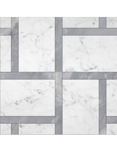 Devon & Devon Elite 12 Pavimento In Marmo Bianco Carrara E Grey Bardiglio 35x35 Cm