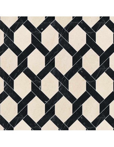 Devon & Devon Elite 15  Black Marquinia And Crema Marfil Marble Floor Tiles 35x35 Cm