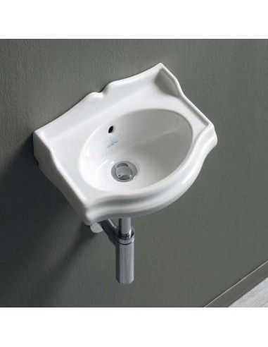 Simas Arcade Wall Hung Single Hole Wash Hand Basin