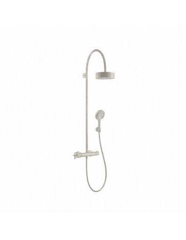 Axor Citterio Brushed Stainless Steel Bath Showerpipe With Showerhead And Thermostatic Mixer