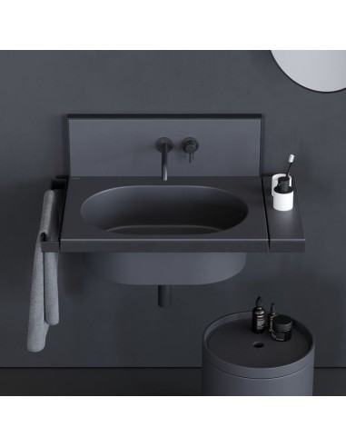 Ceramica Cielo Elle Oval Suspended Washbasin With Round Mirror