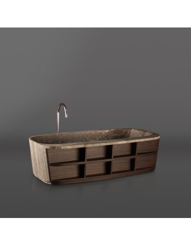 Kreoo Hug Tub Floorstanding Bathtub With Frontal Shelf