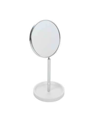 Decor Walther Stone Freestanding Matt White And Chromed Cosmetic Mirror