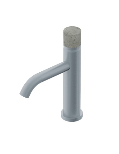 Ritmonio Diametro35 Inox Concrete Miscelatore Monocomando Lavabo In Acciaio Spazzolato