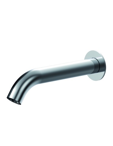 Ritmonio Diametro35 Inox Wall Mounted Washbasin Spout In Brushed Steel